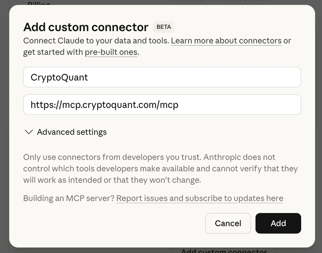 Add custom connector