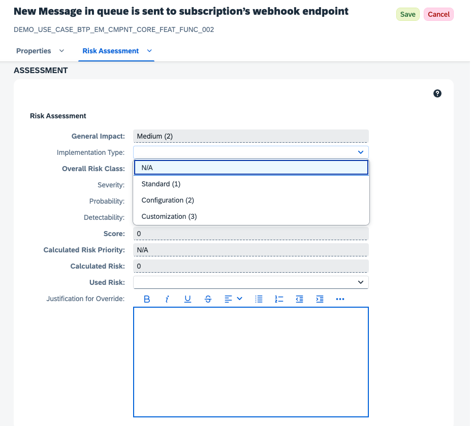 Use Case Feature Risk Assessment