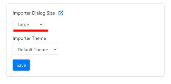 Importer Dialog Size setting