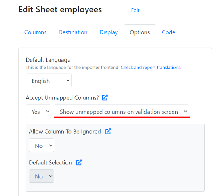 Show Unmapped Columns