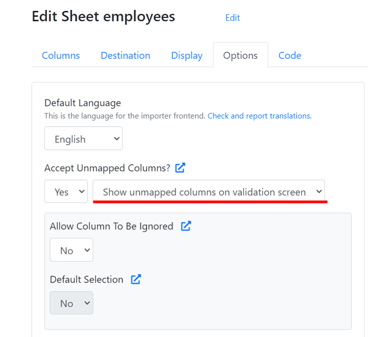 Show Unmapped Columns
