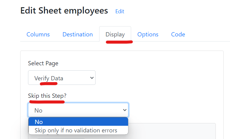 Option to skip the Data Validation screen