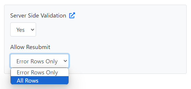 All Rows option for server-side validation resubmission