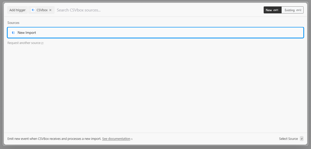 CSVbox New Import trigger in Pipedream