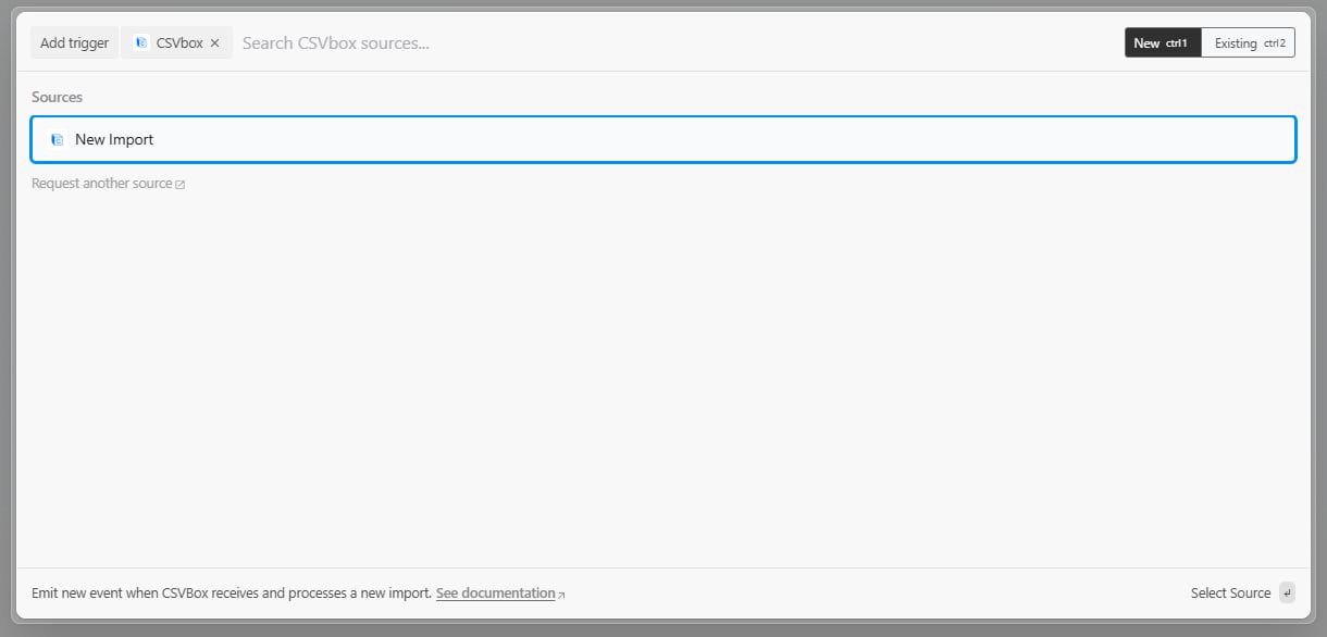 CSVbox New Import trigger in Pipedream