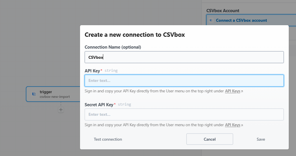 Connect CSVbox account in Pipedream