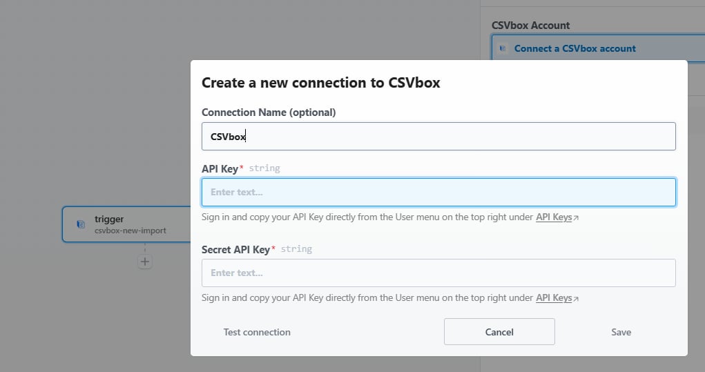 Connect CSVbox account in Pipedream