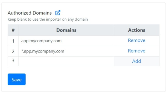 Authorized Domains setting