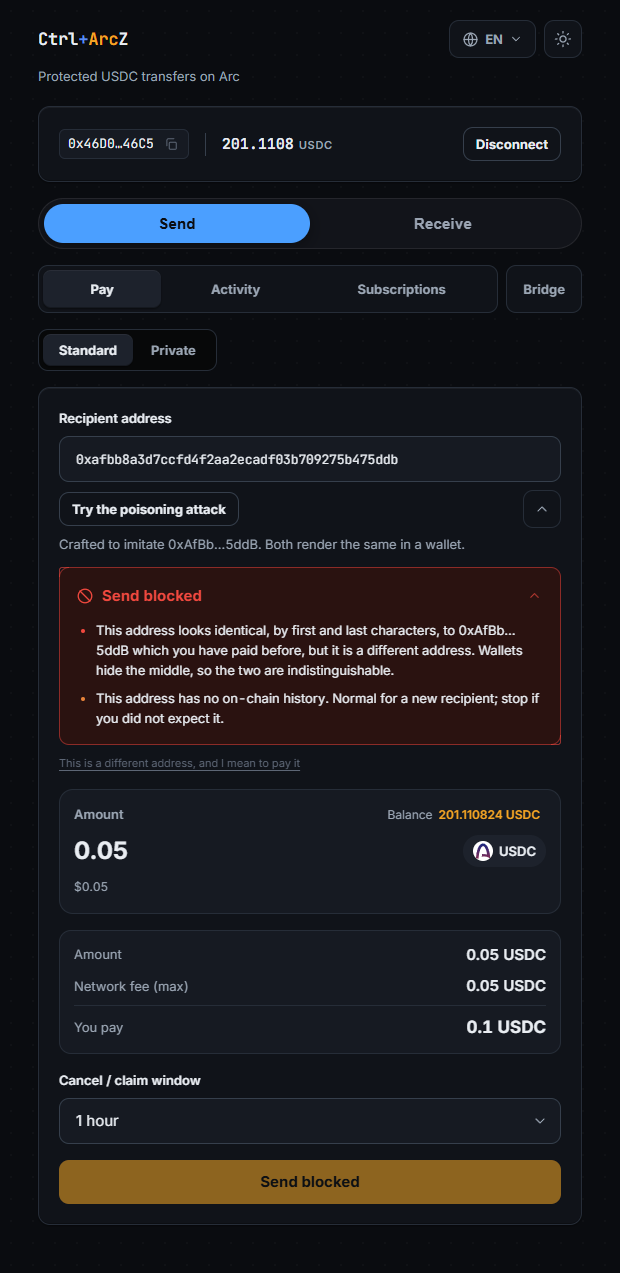A blocked recipient