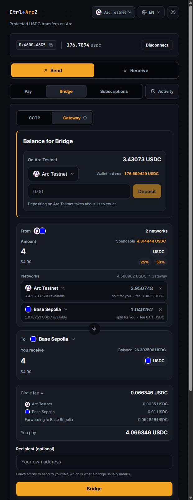 Depositing into the Gateway balance