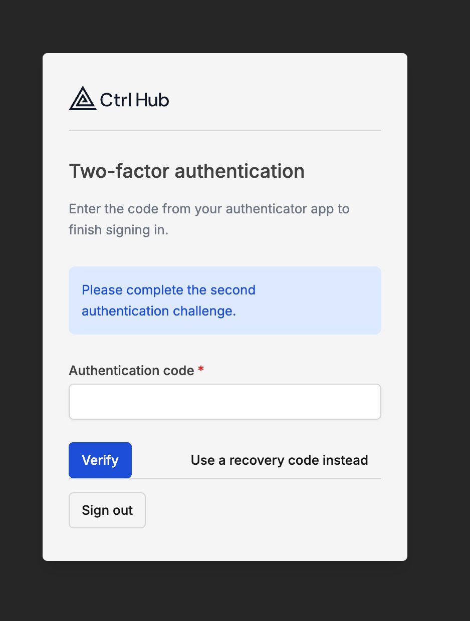 The sign-in step asking for the authentication code, with Verify, Use a recovery code instead, and Sign out