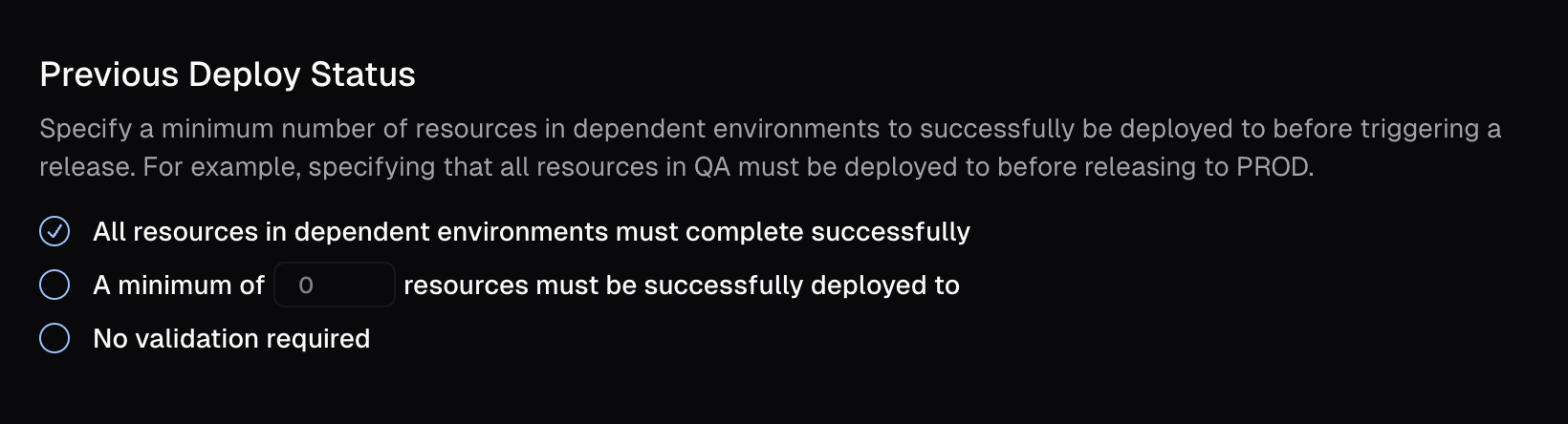 Previous Deploy Status