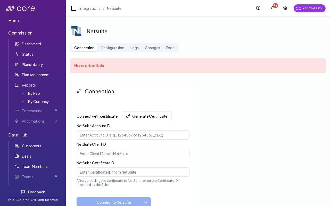 Core8 NetSuite connection