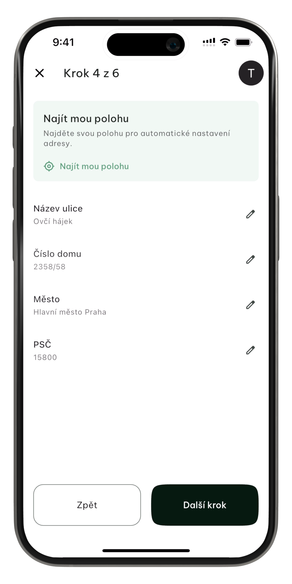 Vytvoření domácnosti krok 4