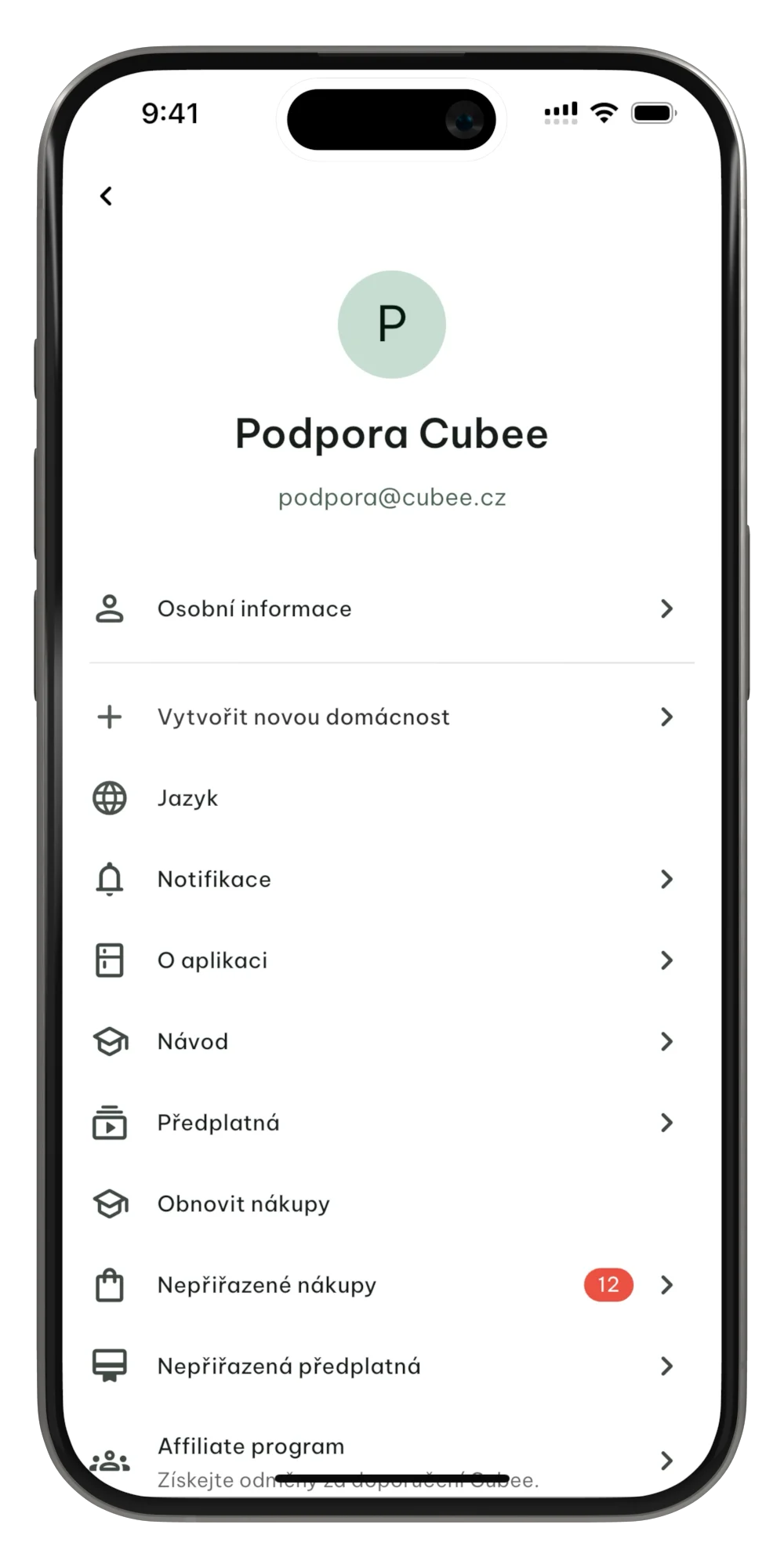Uživatelské menu