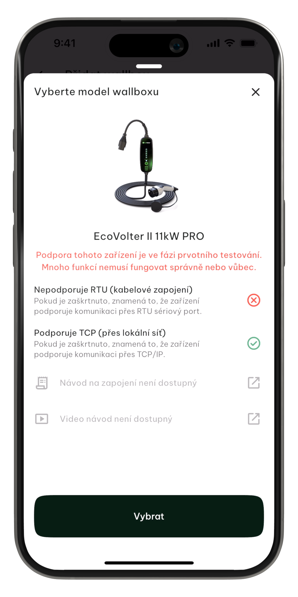 Wallboxy Krok 1 Výběr EcoVolter