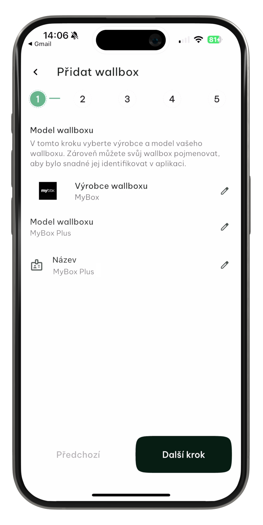 Wallboxy Krok 1 MyBox Plus vybrán