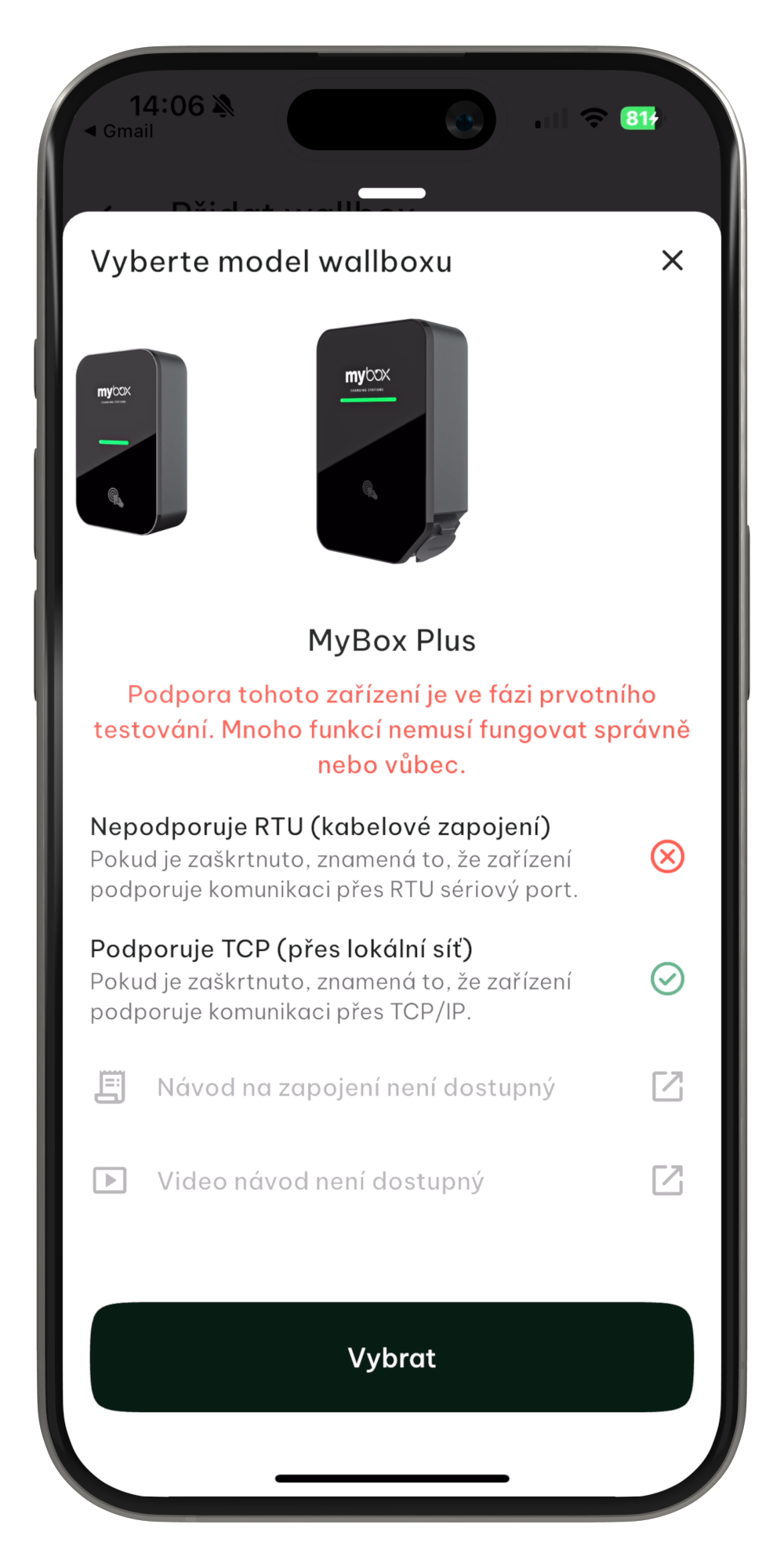 Wallboxy Krok 1 Výběr MyBox Plus