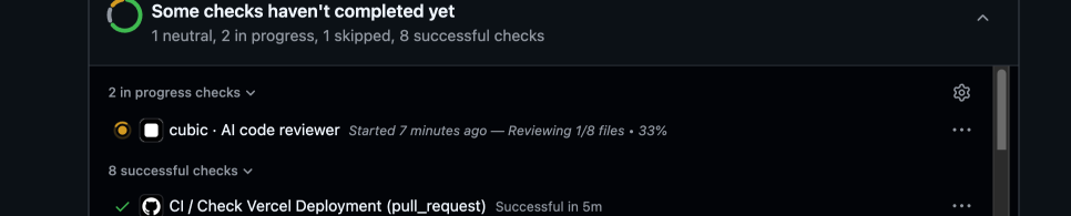 GitHub check run progress