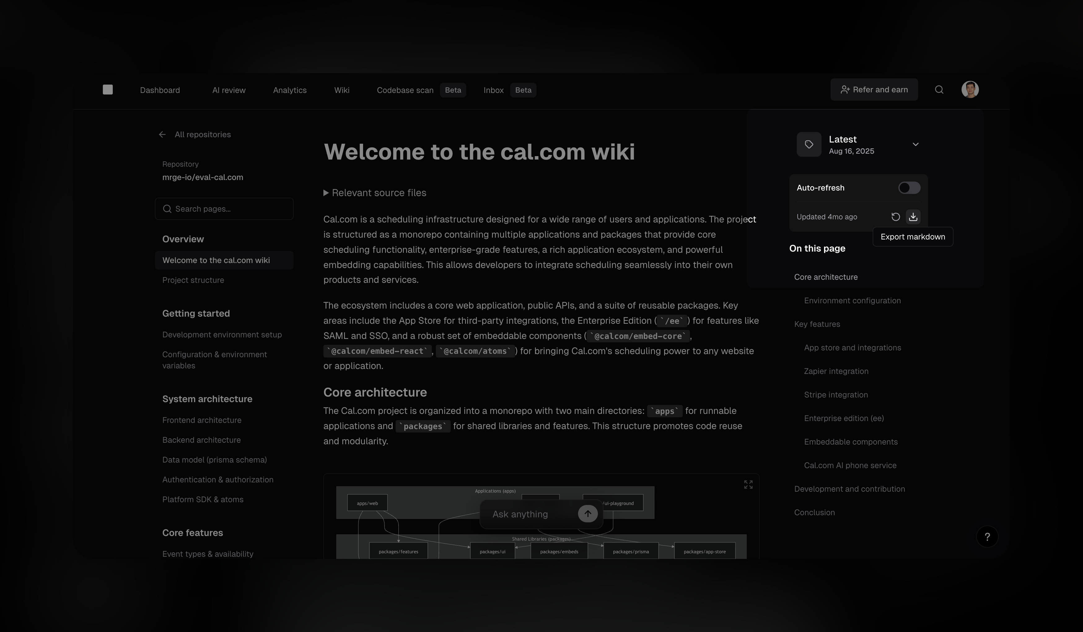 Wiki download button in the sidebar