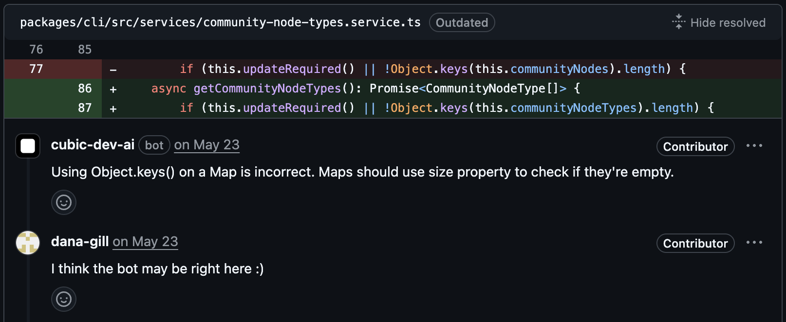 AI code review flag