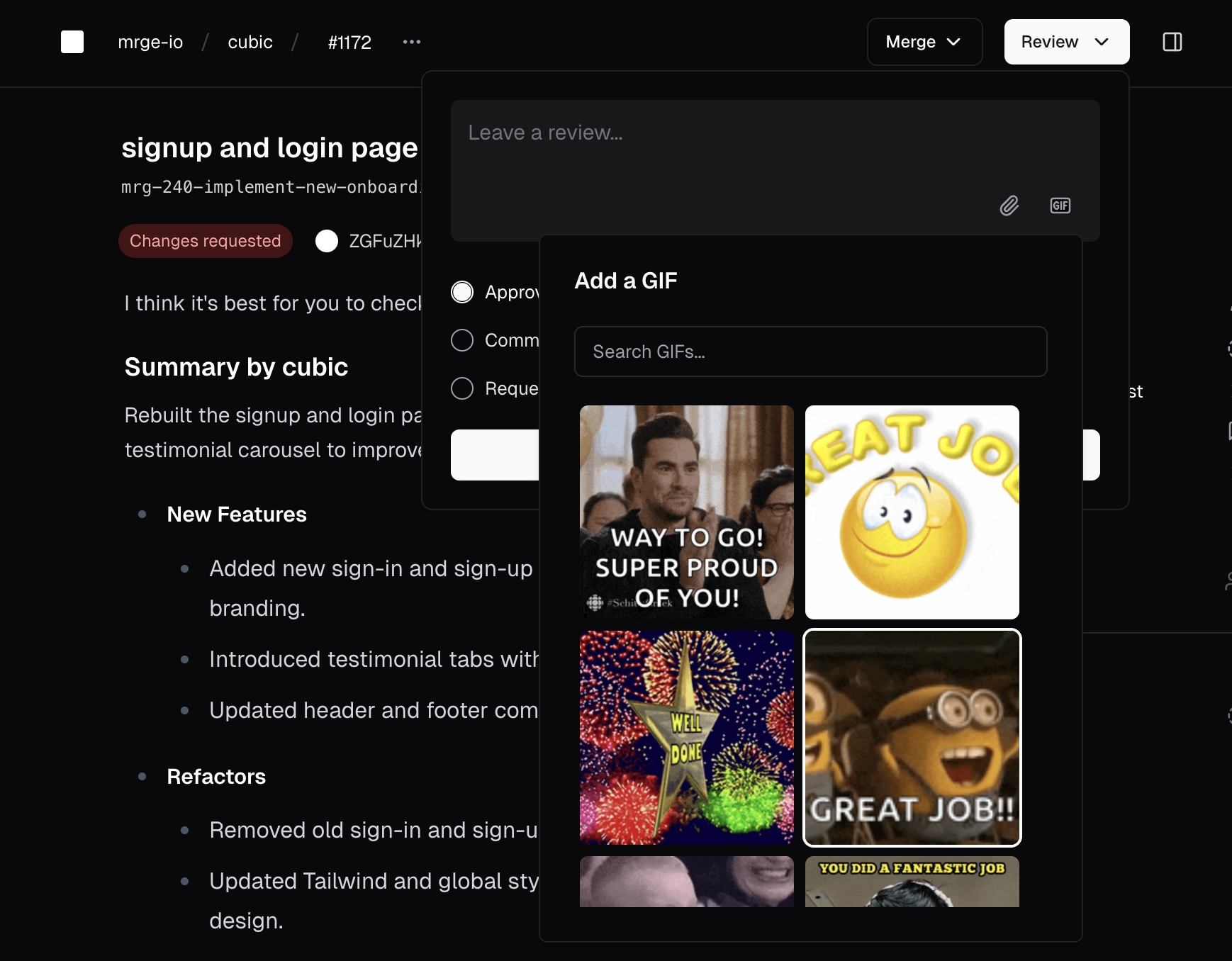 Keyboard navigation for GIF picker