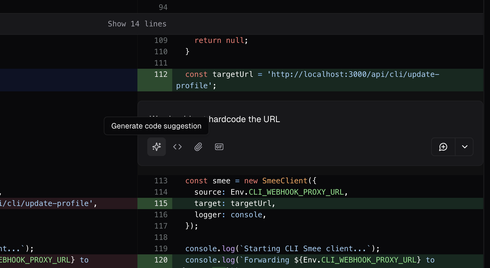 AI code suggestion