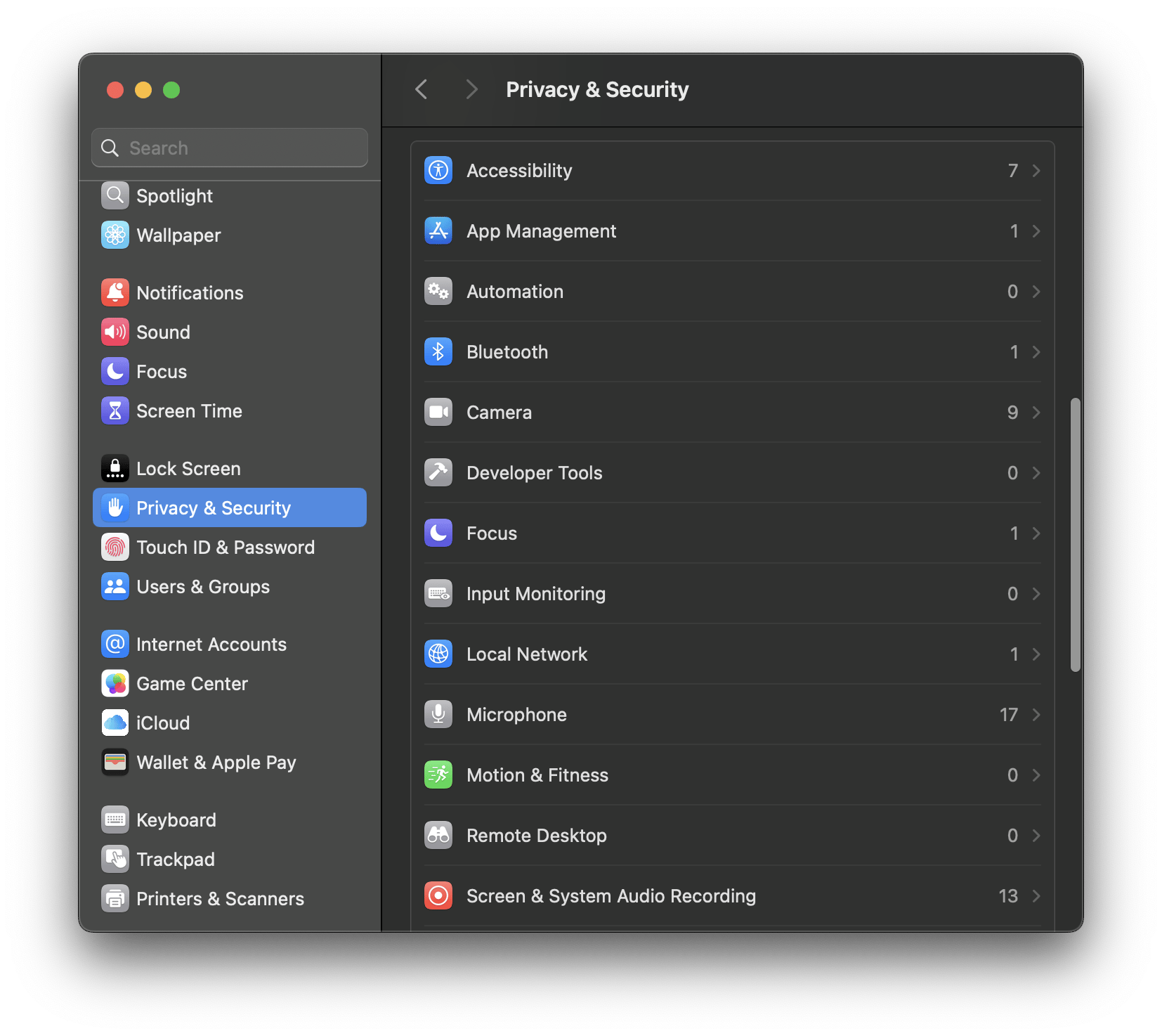 App settings