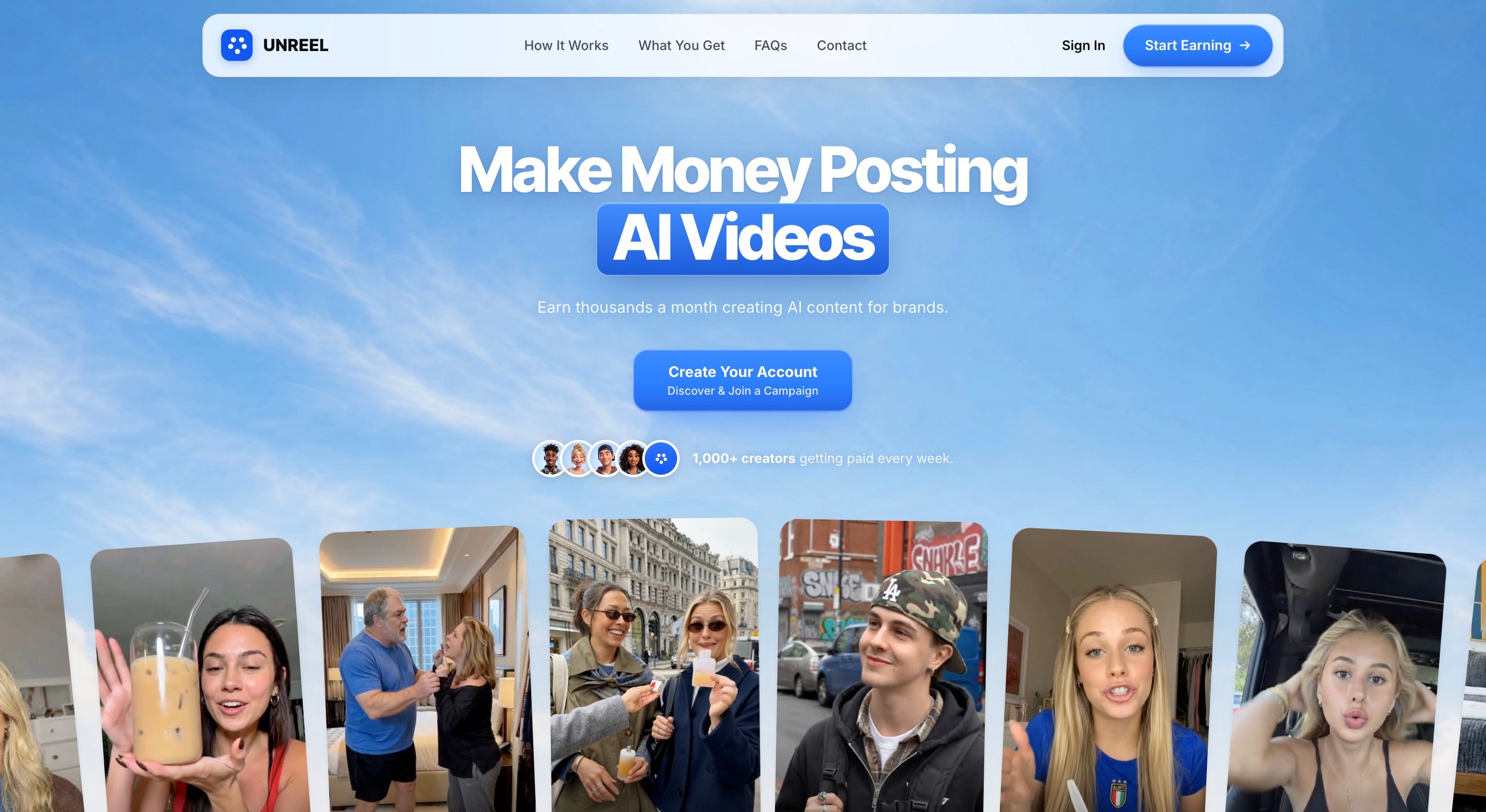 Unreel.ai AI video content workflow