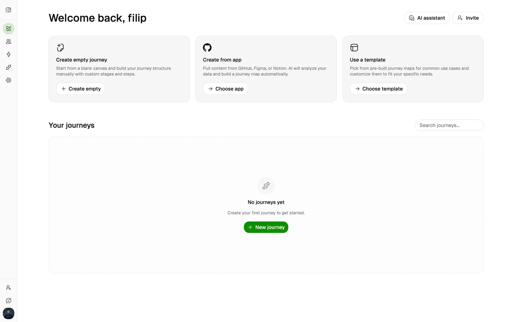 Custory workspace dashboard in light mode