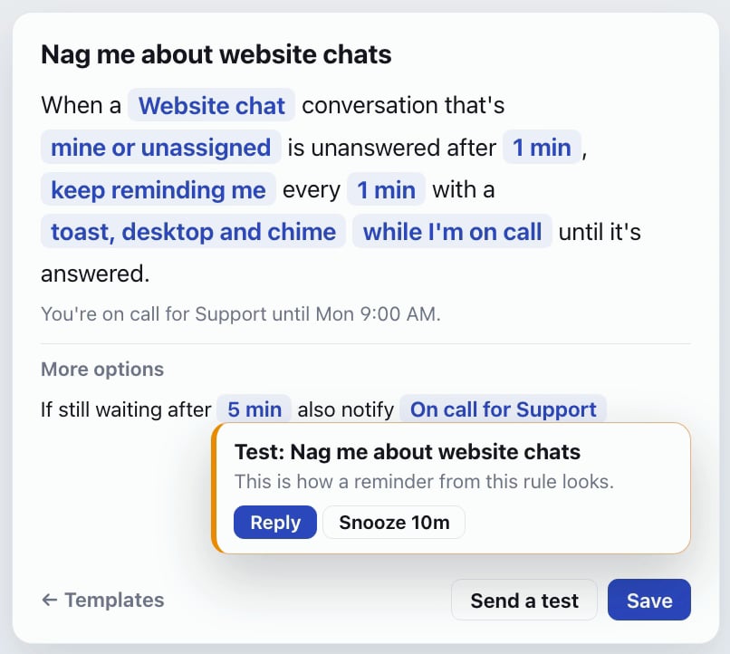 Notification rules