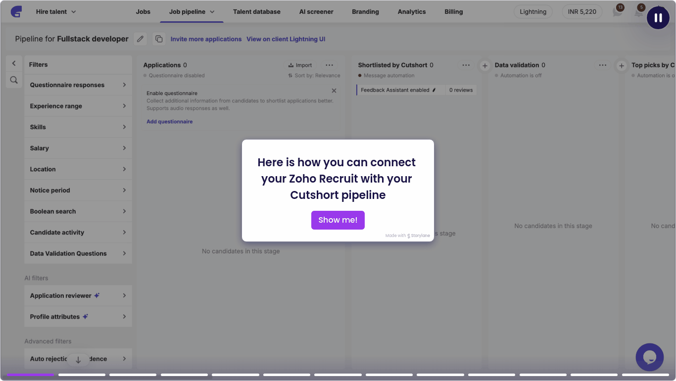 integrate zoho recruit screenshot 1