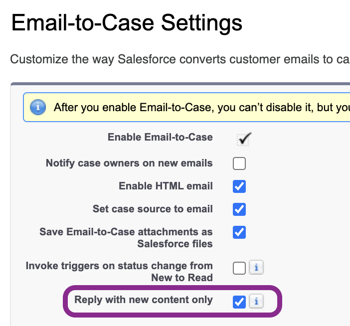 Recommended Email-To-Case setting