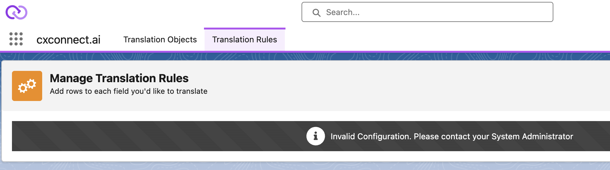 Error managing translation rules