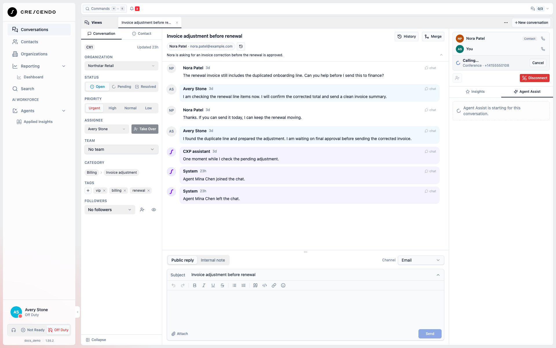 Calling status with a Cancel button for the external Conference attempt