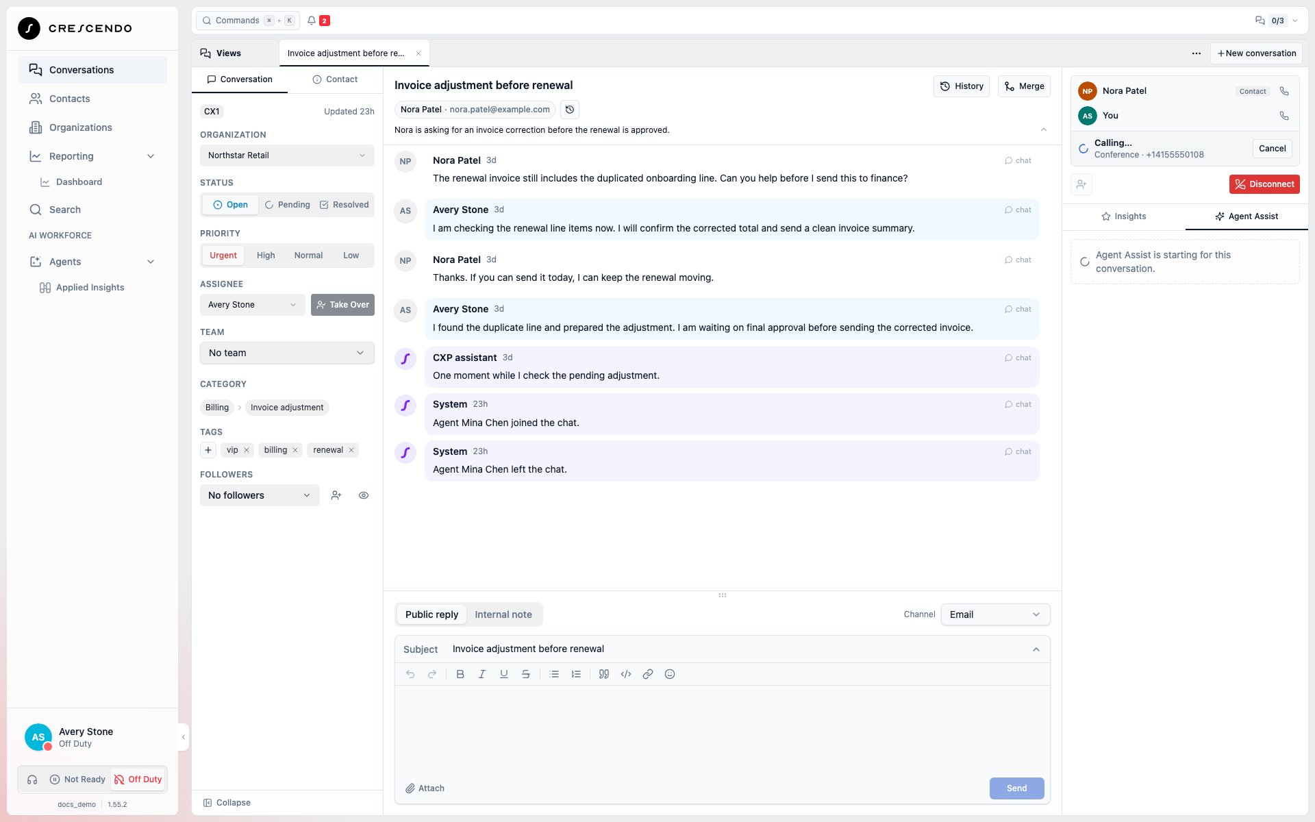 Calling status with a Cancel button for the external Conference attempt