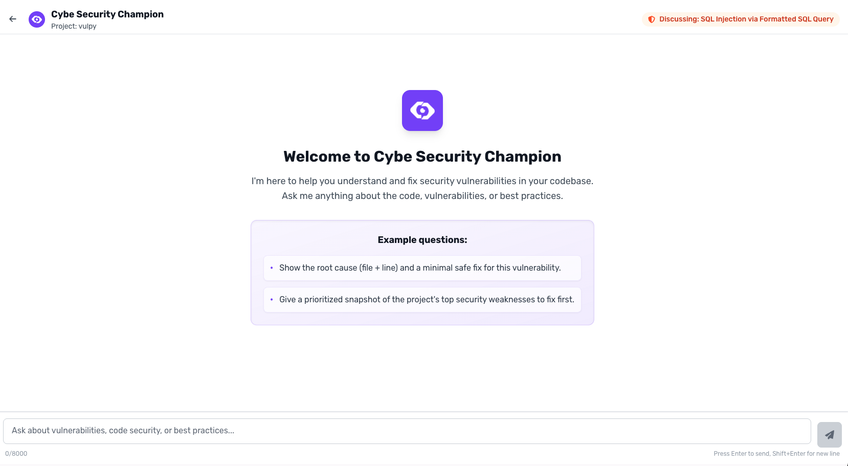 Chat with a Vulnerability