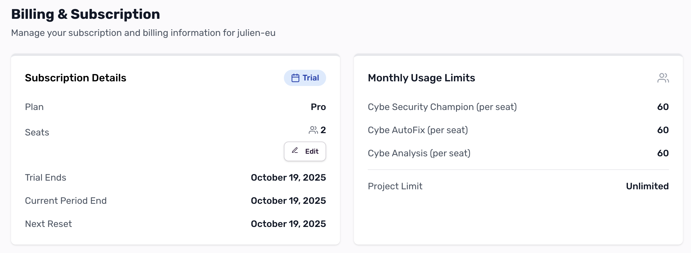 Subscription Details