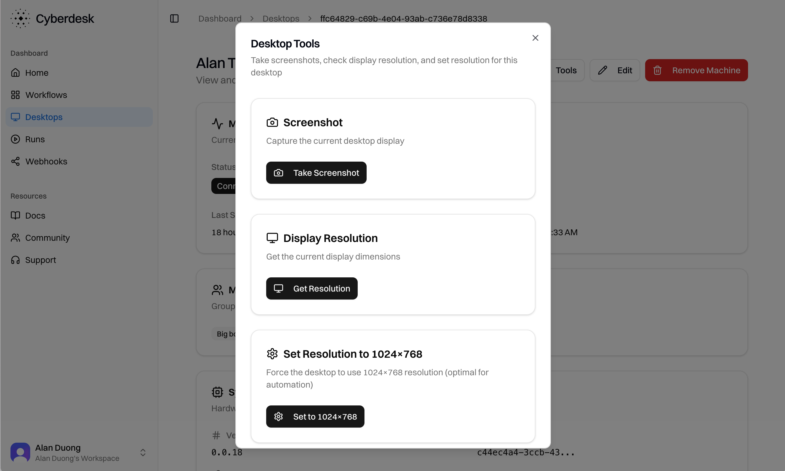 Force Resolution via Cyberdesk