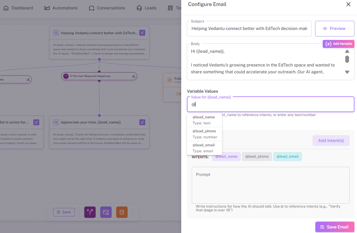 Initial Email Config Light