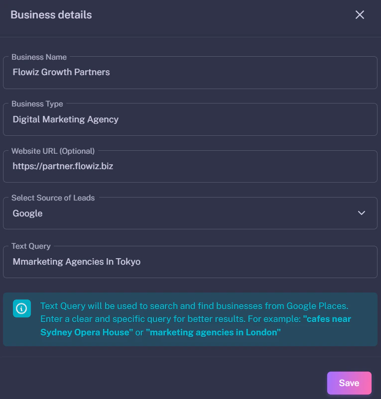 Google Source Configuration Dark