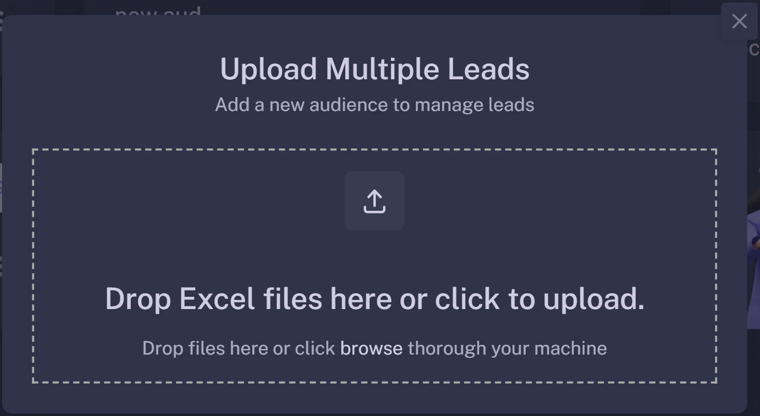 Upload Popup Dark