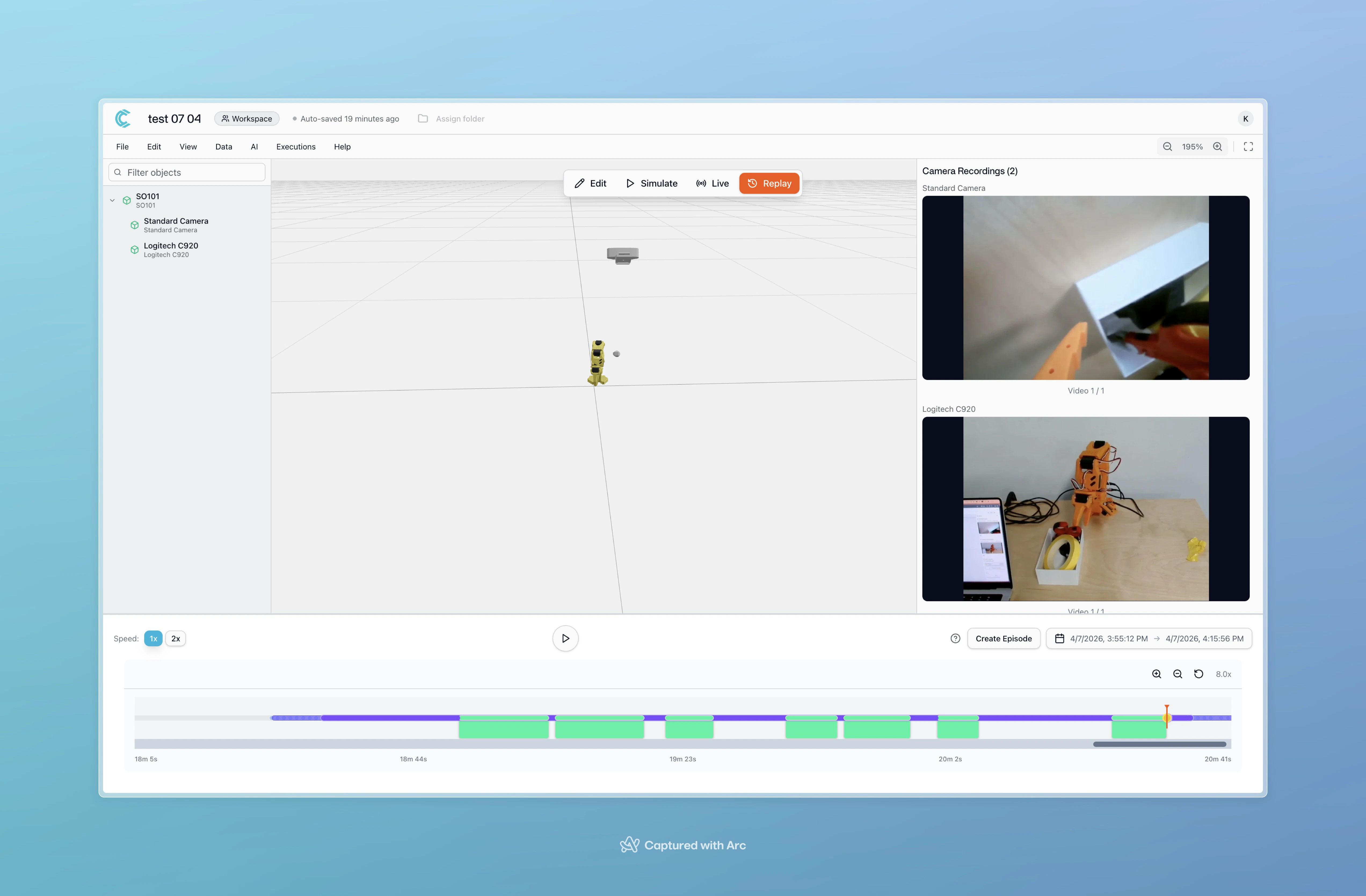 Creating episodes from recorded data