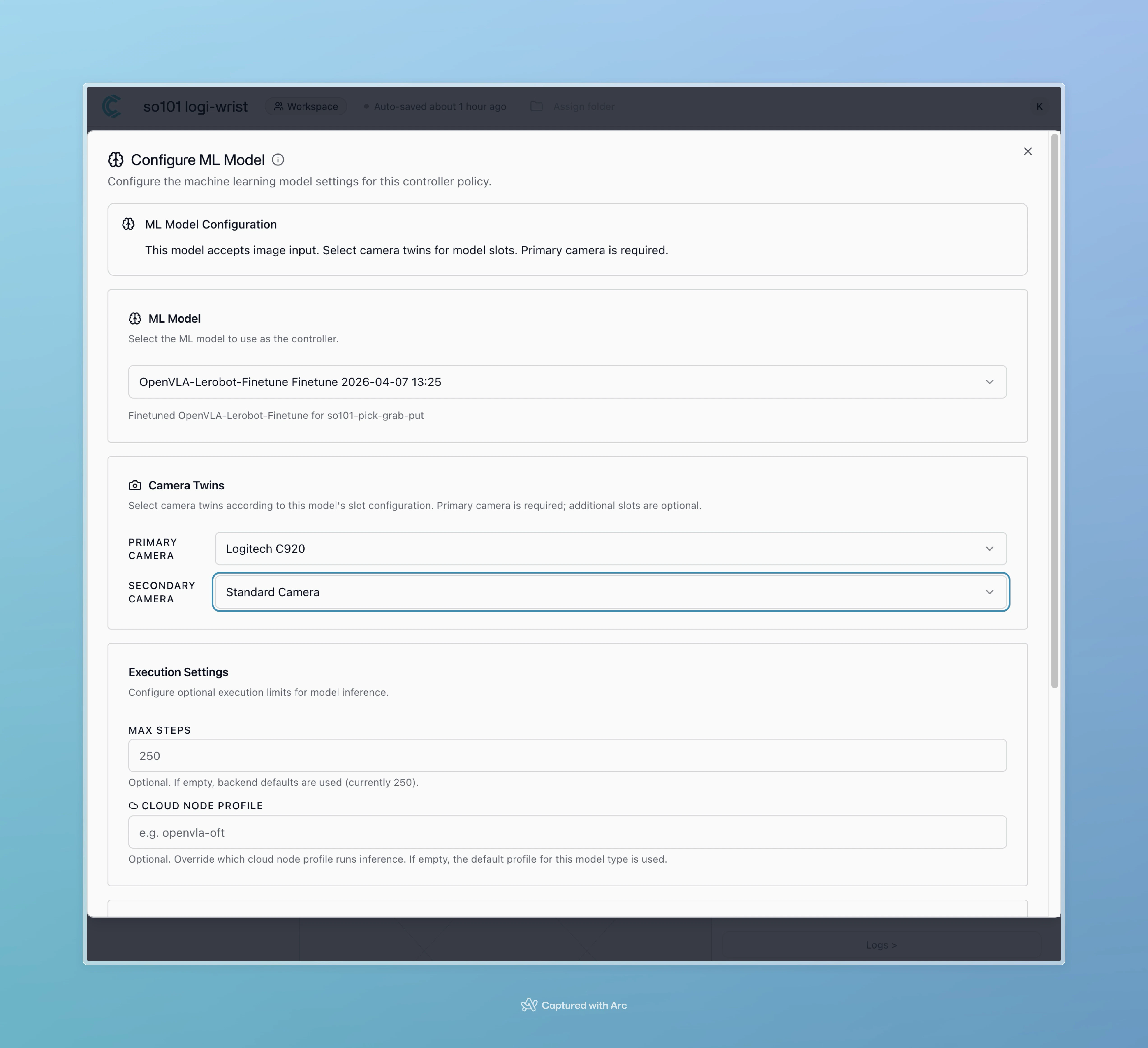 VLA controller policy assigned