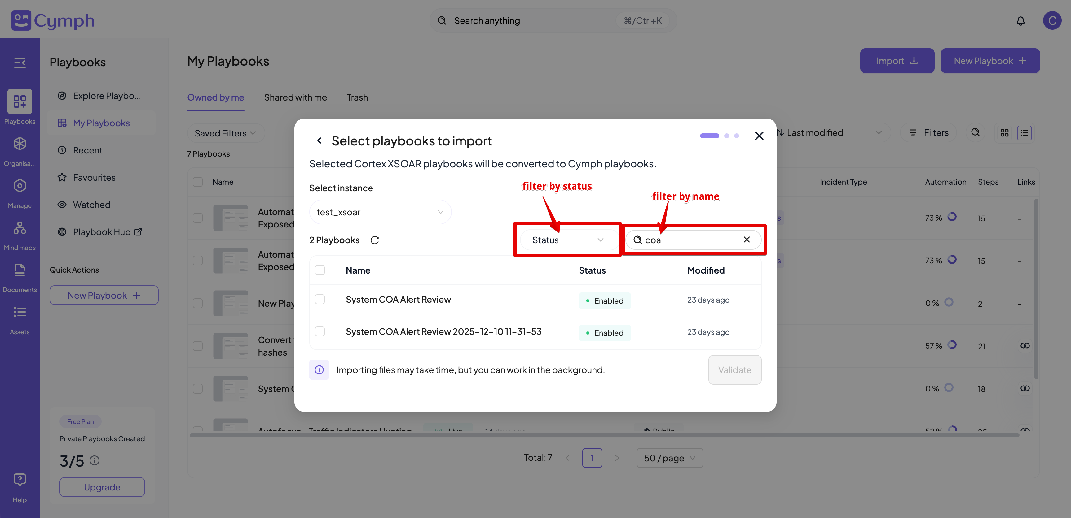 Import Xsoar Live Filter