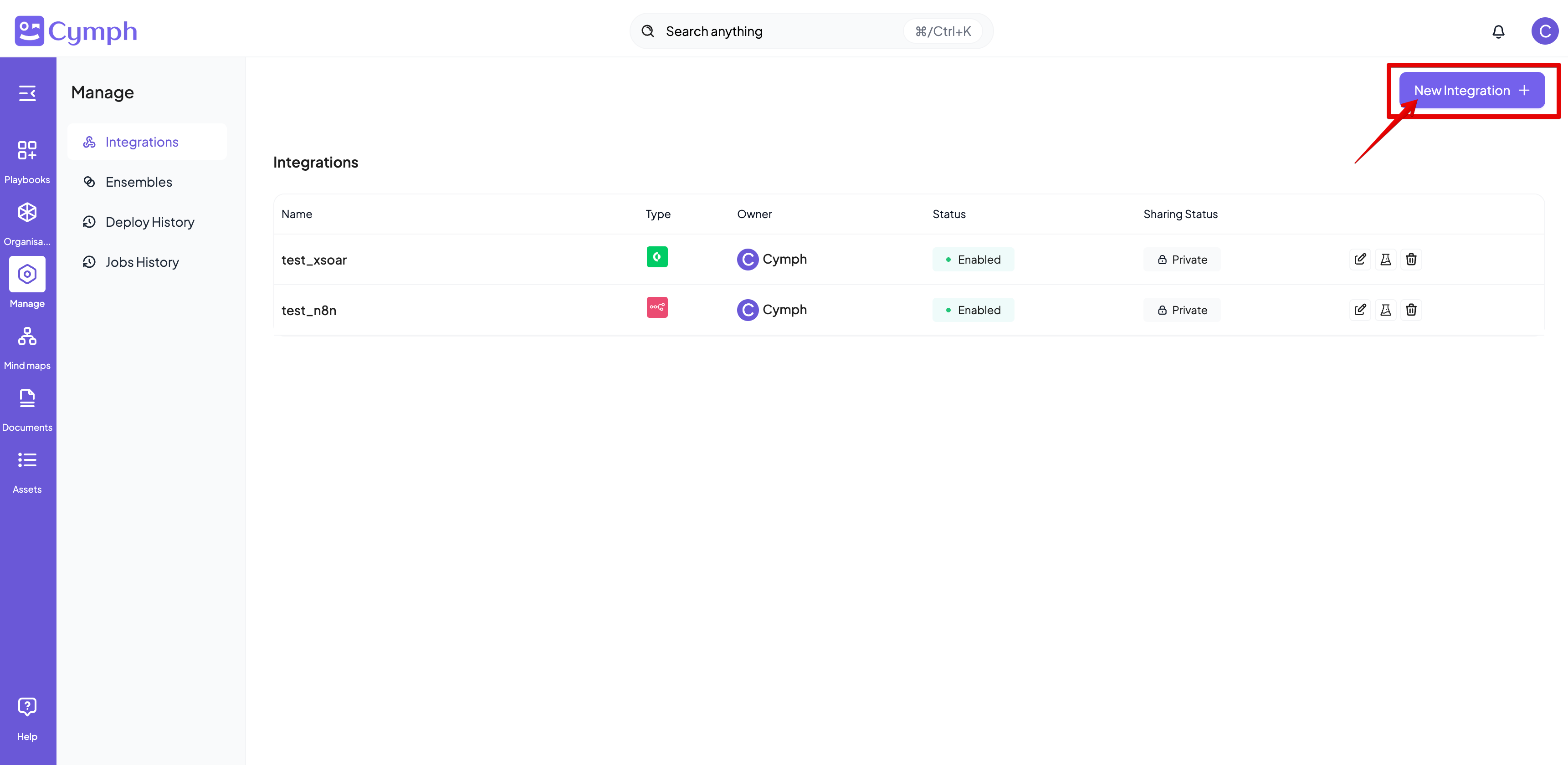 Integration New Button