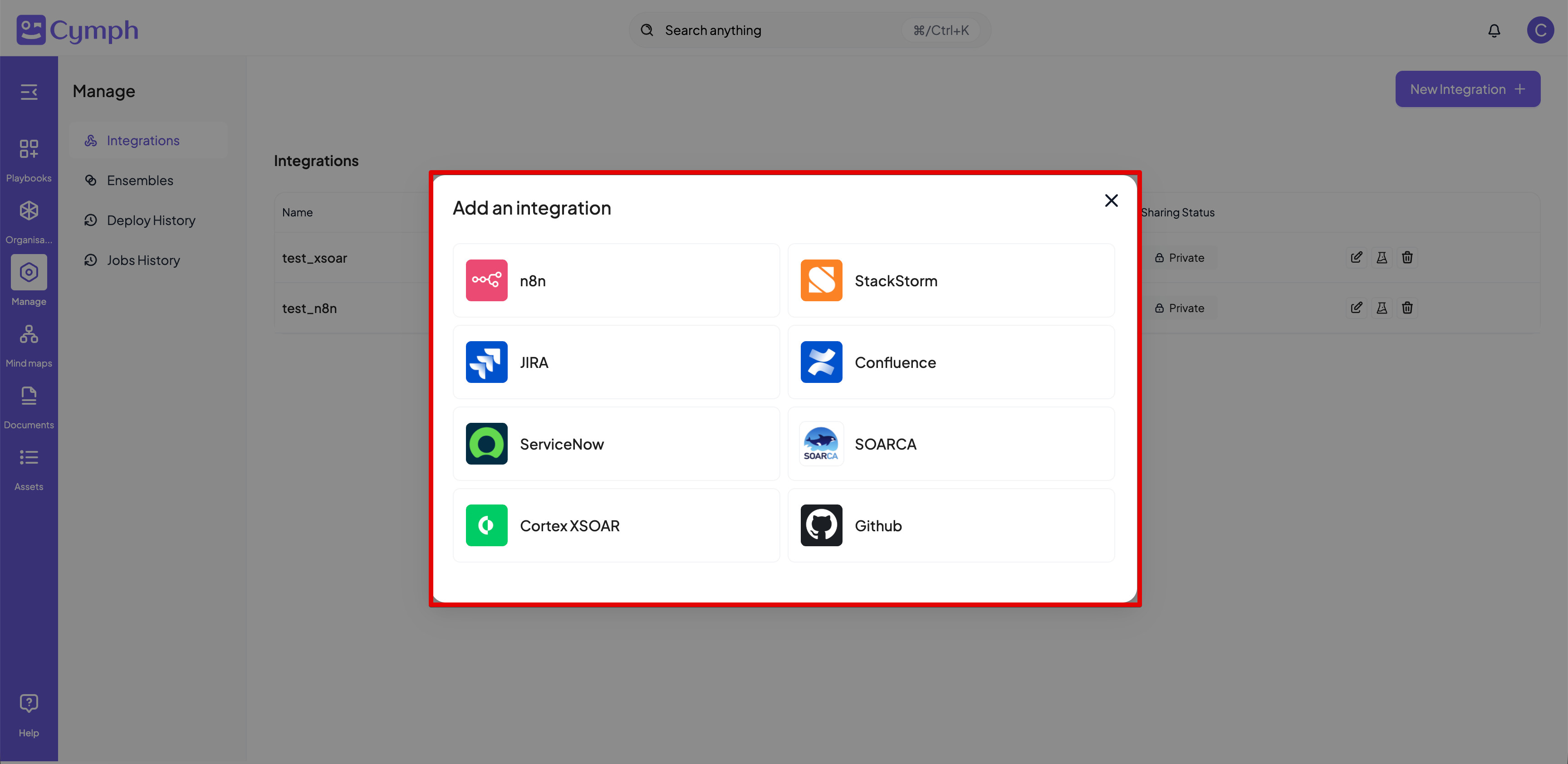Integration Select Type