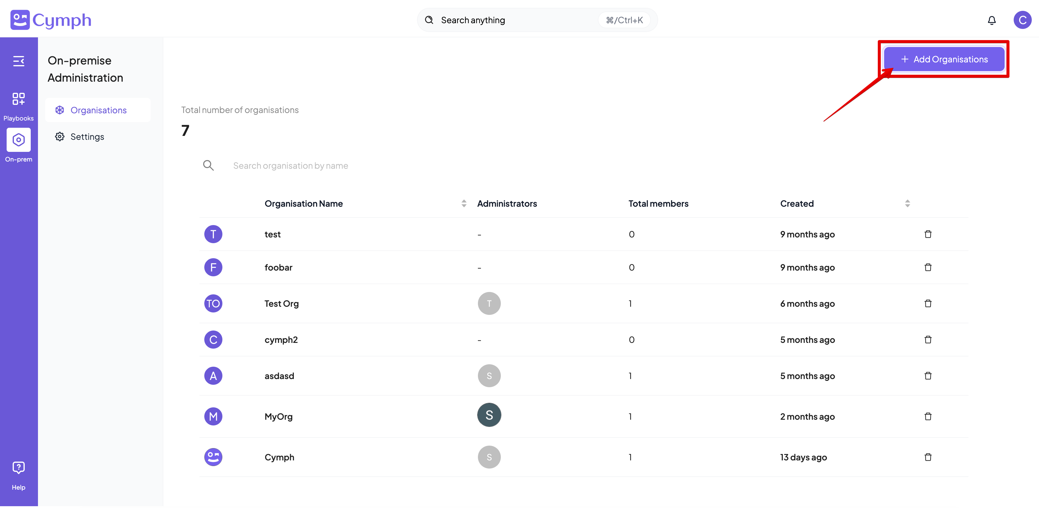 Onprem Add Org Step1