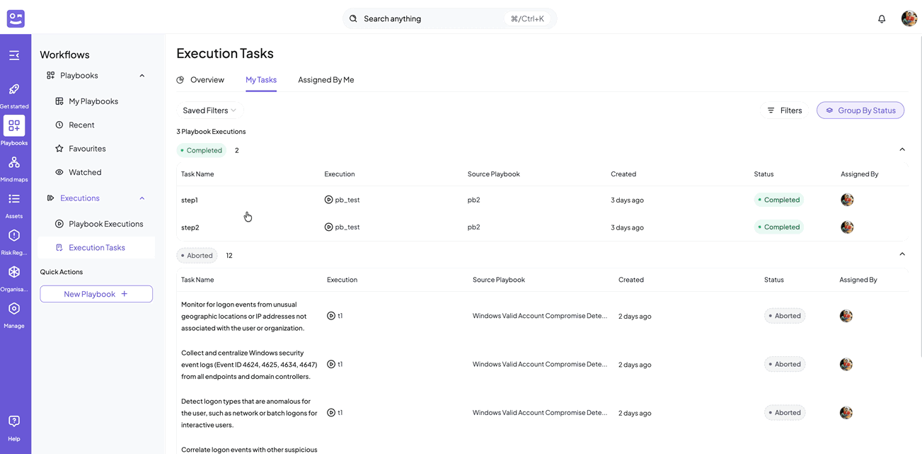 Exec Task Details Panel