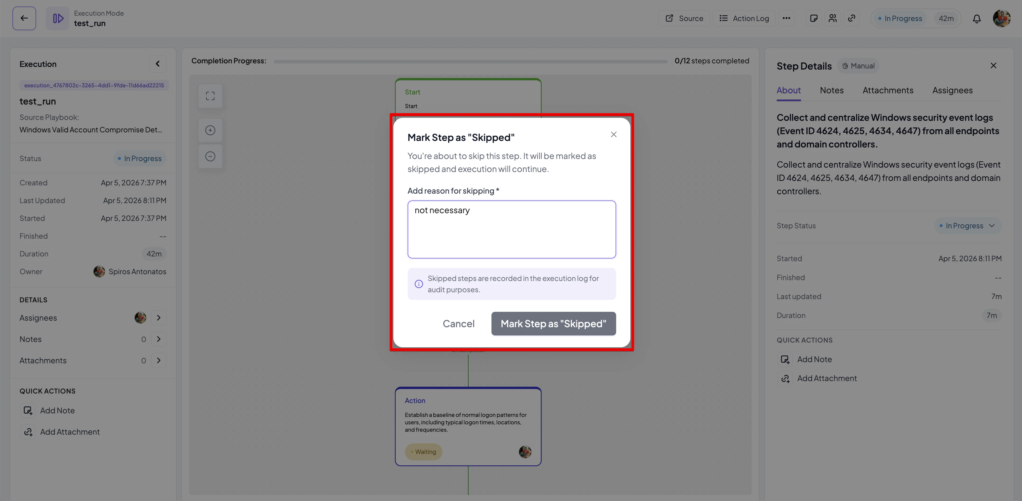 Skippes Status Reason